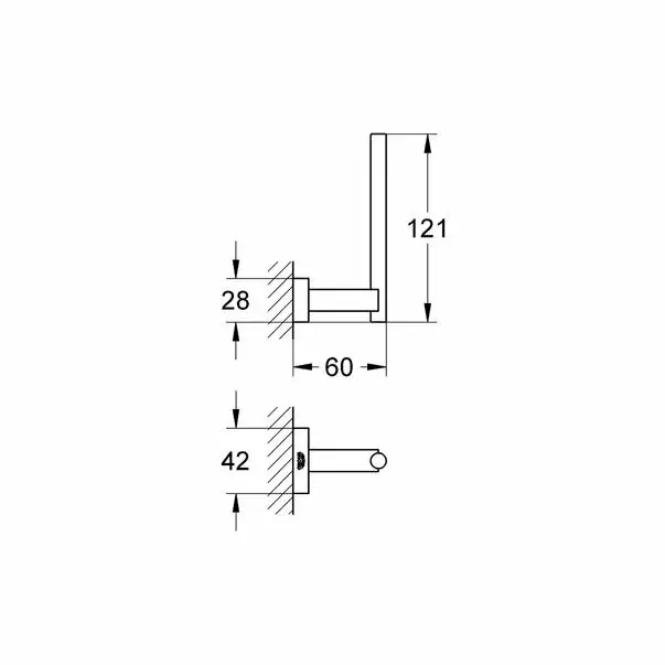 Rezerva suport hartie igienica Grohe Essentials Cube [2]