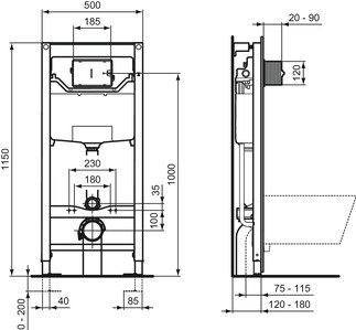 Rezervor ideal standard ingropat pneumatic Prosys 120 R027767 [2]