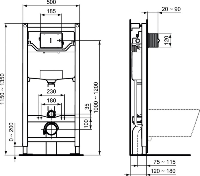 Rezervor IDEAL STANDARD ingropat rigips Prosys R020467 [2]