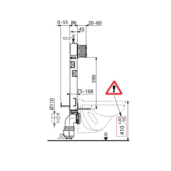 Rezervor incastrat Alcaplast, Renovmodul, slim, pentru montare in zidarie, pentru vas wc suspendat [5]