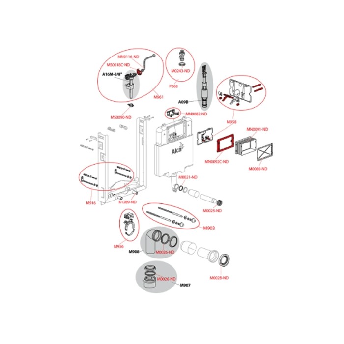 Rezervor incastrat Alcaplast, Renovmodul, slim, pentru montare in zidarie, pentru vas wc suspendat [4]