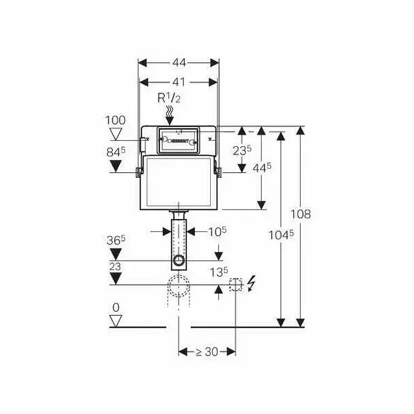 Rezervor incastrat Geberit Delta UP100 12cm pentru pereti subtiri [2]
