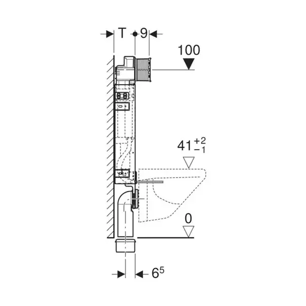 Rezervor incastrat Geberit Sigma cu cadru Kombifix pentru wc suspendat 108 cm [4]