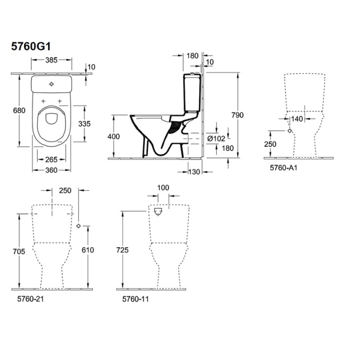Rezervor monobloc Villeroy & Boch, O.Novo, pentru vas WC compact [2]