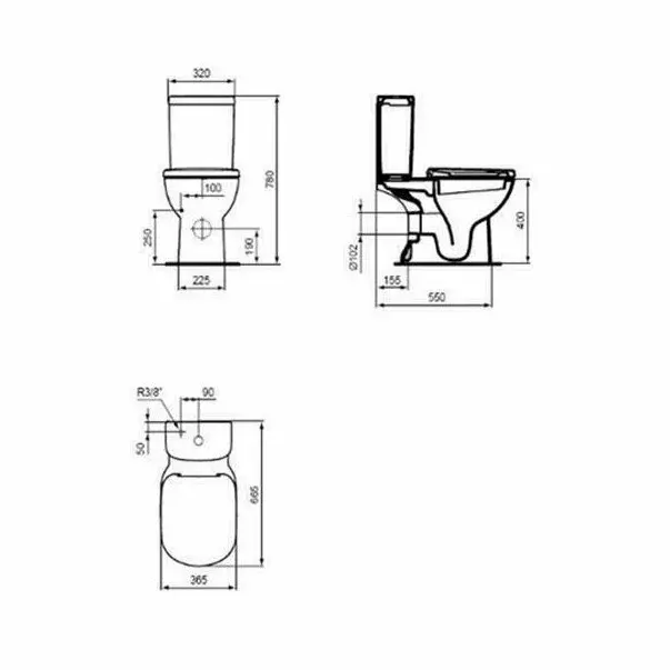 Rezervor pe vas wc Ideal Standard Tempo cu alimentare inferioara [3]