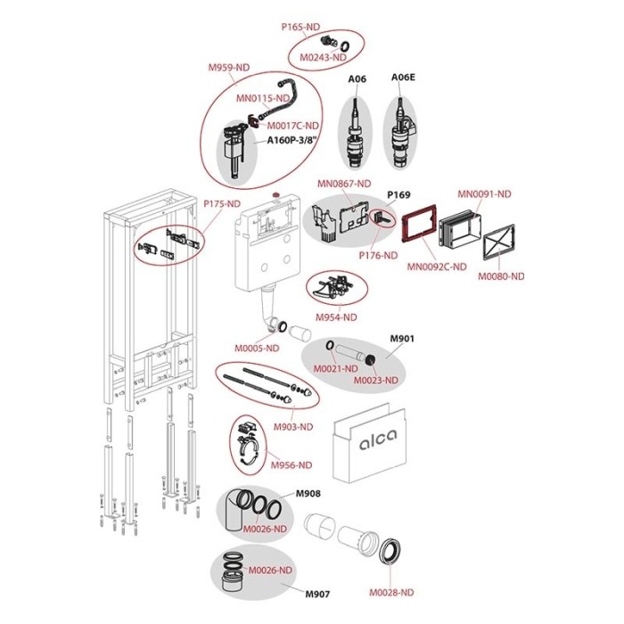 Rezervor WC incastrat, Alcadrain, Solomodul, pentru instalari uscate in gips-carton, cu sustinere proprie, destinat persoanelor cu mobilitate redusa [3]