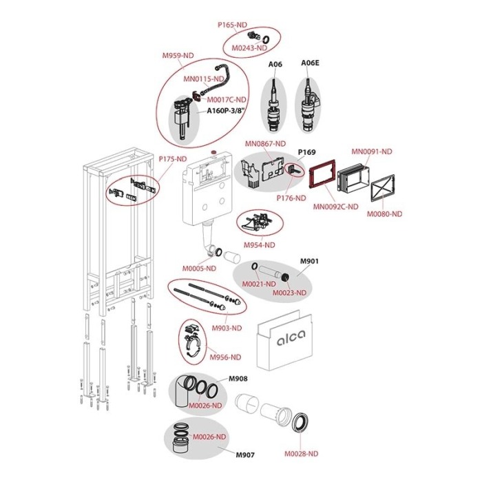 Rezervor WC incastrat, Alcadrain, Solomodul, pentru instalari uscate in gips-carton, sustinere proprie [3]