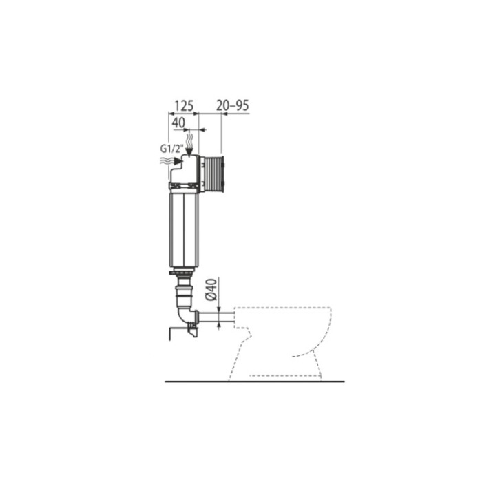 Rezervor wc incastrat Alcaplast, Basicmodul, pentru montare in zidarie, pentru wc stativ [4]