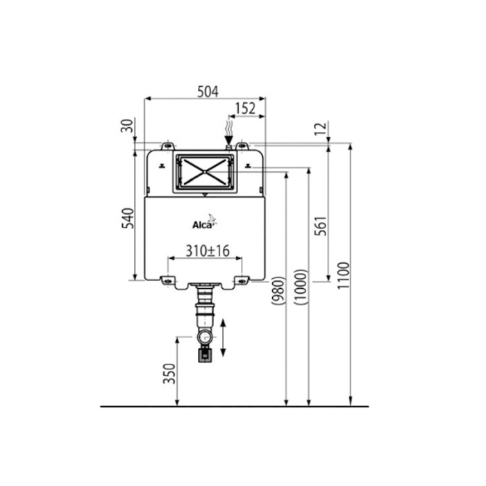 Rezervor wc incastrat Alcaplast, Basicmodul, slim, pentru montare in zidarie, pentru wc stativ, 8.4 cm [2]