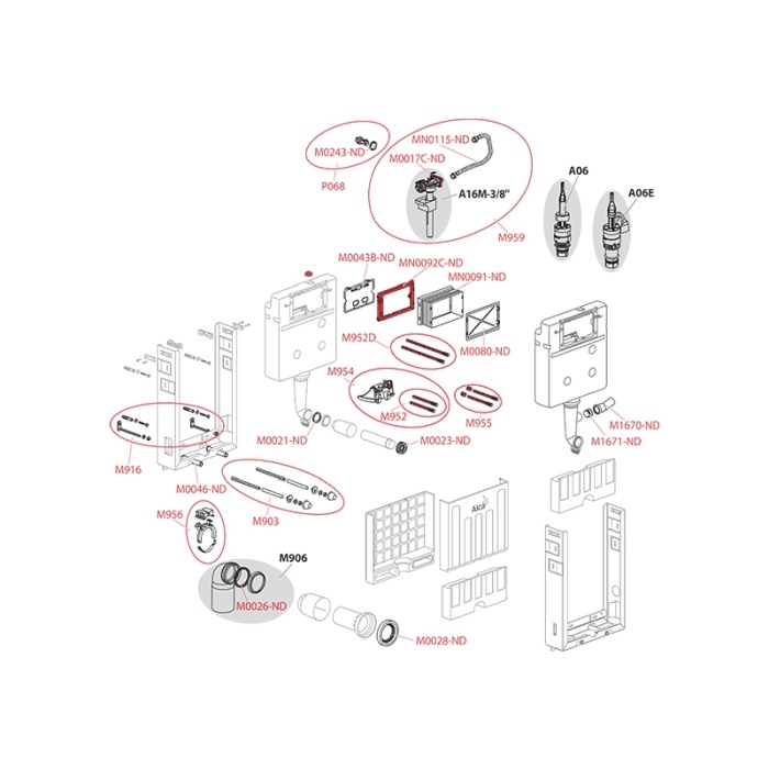 Rezervor wc incastrat Alcaplast, Renovmodul, pentru montare in zidarie, pentru wc suspendat [3]