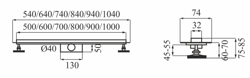 Rigola dus CALANI ECO360 SLIM crom 60 [7]