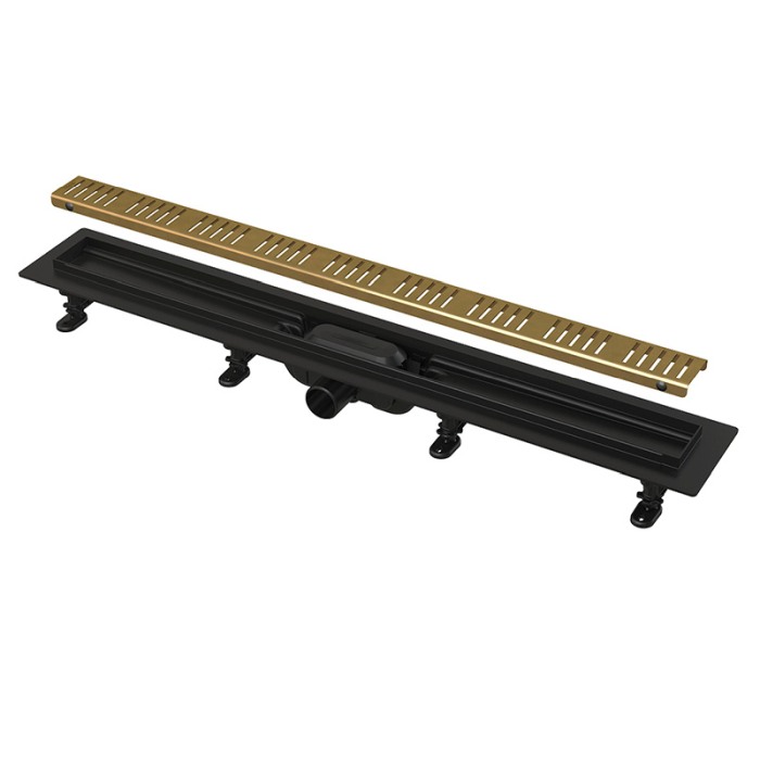 Rigola pentru dus, Alcadrain, Simple, cu gratar, 95 cm, auriu APZ10BLACK-950BRASS [1]