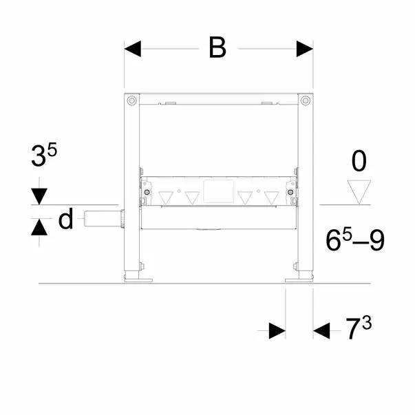 Rigola pentru dus cu scurgere in perete Geberit Duofix 500 mm pentru pardoseli 65-90 mm [2]