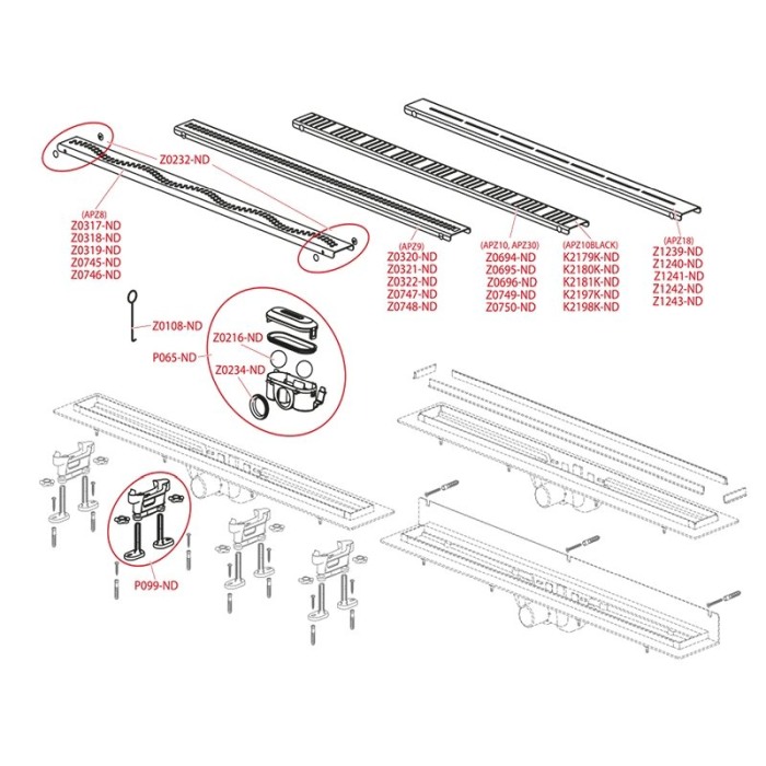 Rigola pentru dus Simple, Alcaplast, 650mm [3]