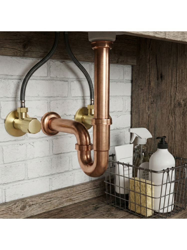 Robinet colțar 02  1/2" x 3/8" auriu periat [6]