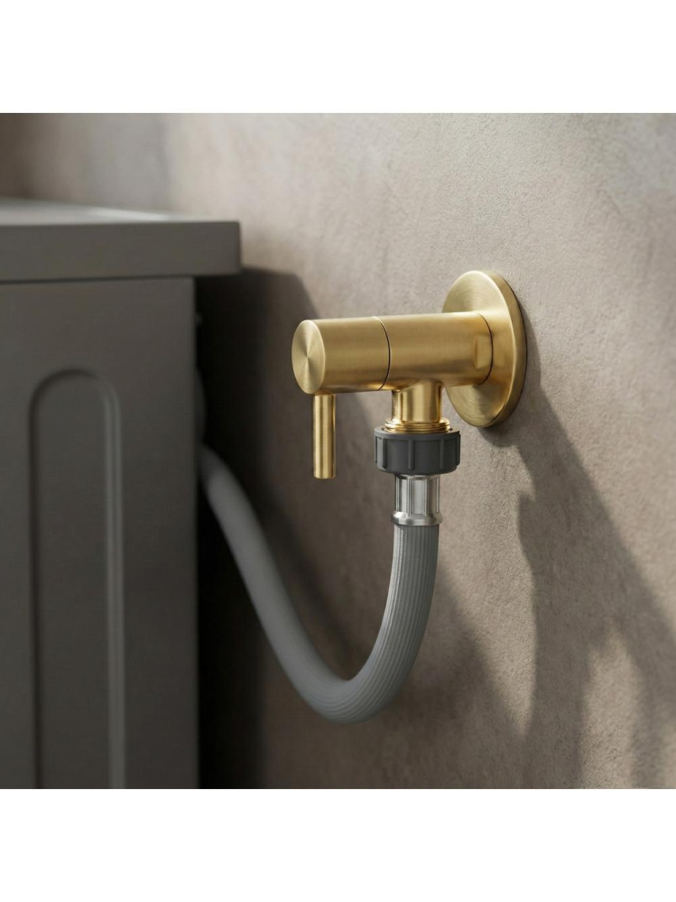 Robinet colțar 1/2" x 3/4" auriu periat [2]