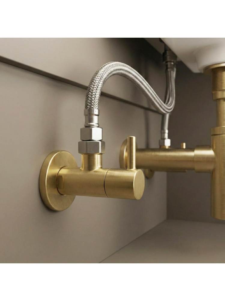 Robinet colțar 1/2" x 3/8" auriu periat [2]