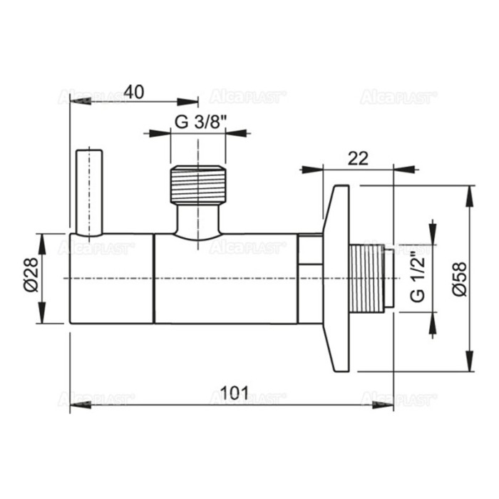 Robinet coltar, AlcaPlast, cu filtru 1/2, crom [2]