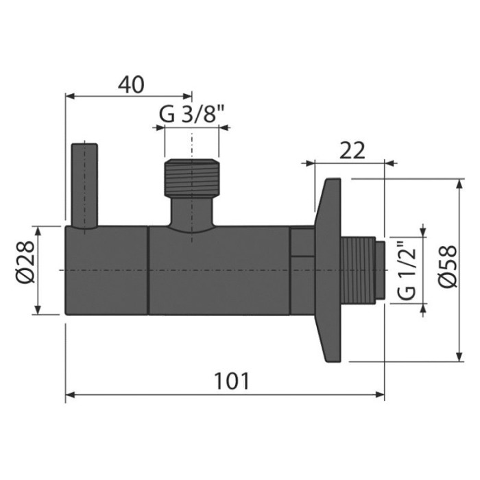 Robinet coltar, AlcaPlast, cu filtru 1/2, negru mat [2]