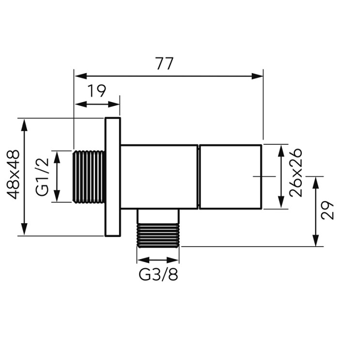 Robinet coltar, Ferro, 1/2x3/8, crom [2]