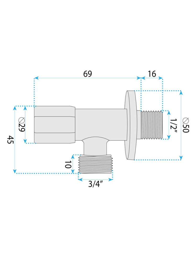 Robinet coltar Rea 1/2 x 3/4 nickel periat inox PVD cap ceramic [8]