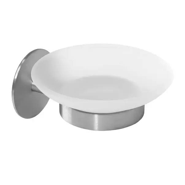 Savoniera Rea design rotund si finisaj nichel - sticla mata [1]