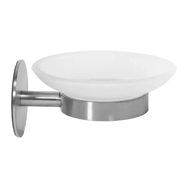 Savoniera Rea design rotund si finisaj nichel - sticla mata [3]