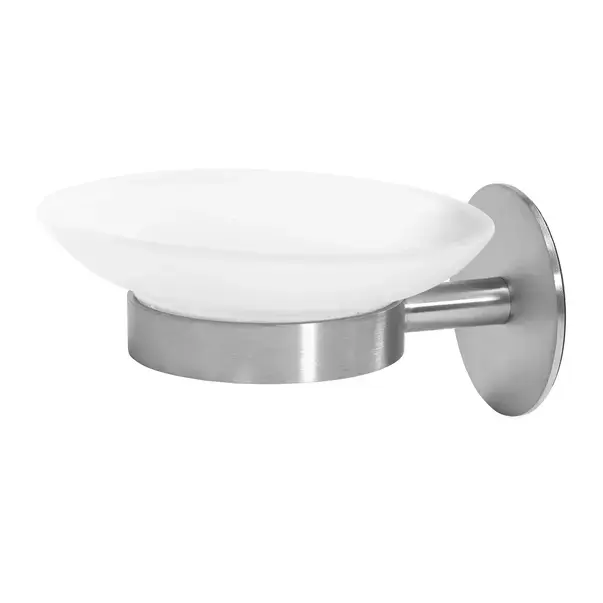 Savoniera Rea design rotund si finisaj nichel - sticla mata [2]