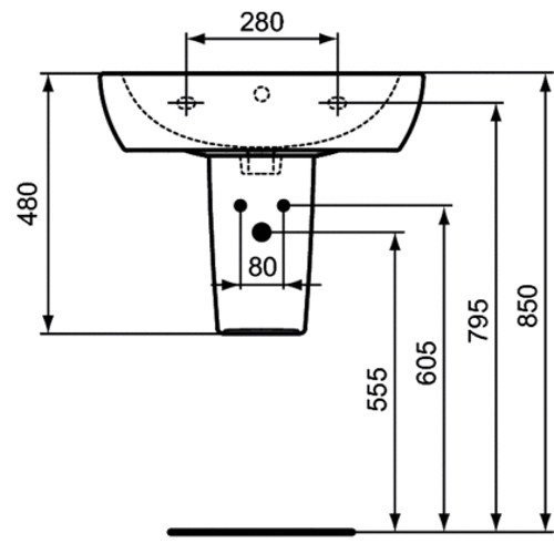 Semipiedestal pentru lavoar Ideal Standard Tempo alb [2]