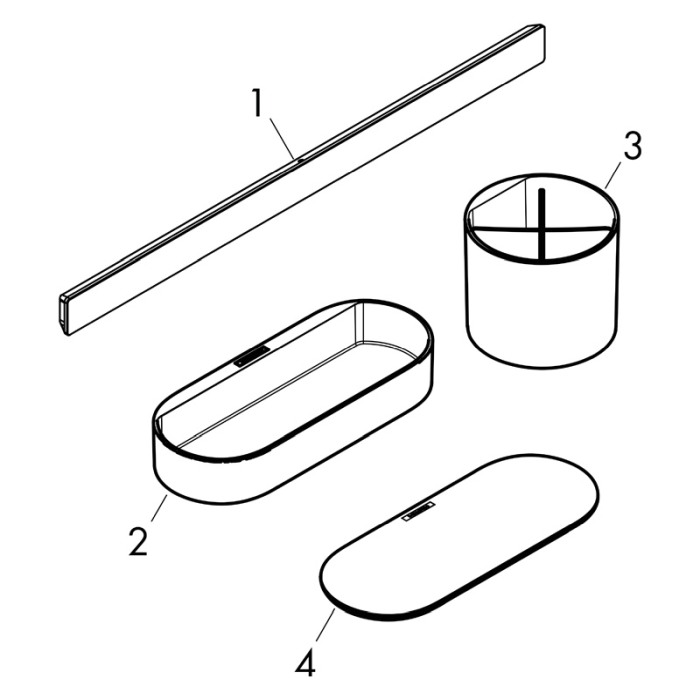 Set accesorii de baie, Hansgrohe, WallStoris, cu bara de suport, negru mat [3]