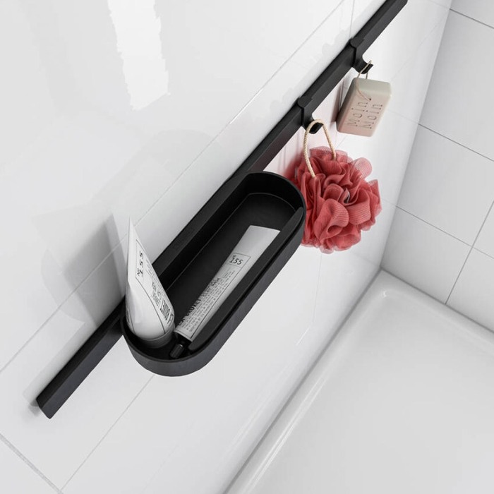 Set accesorii de baie pentru dus, Hansgrohe, WallStoris, negru mat [3]