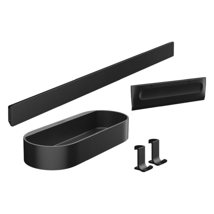 Set accesorii de baie pentru dus, Hansgrohe, WallStoris, negru mat [1]