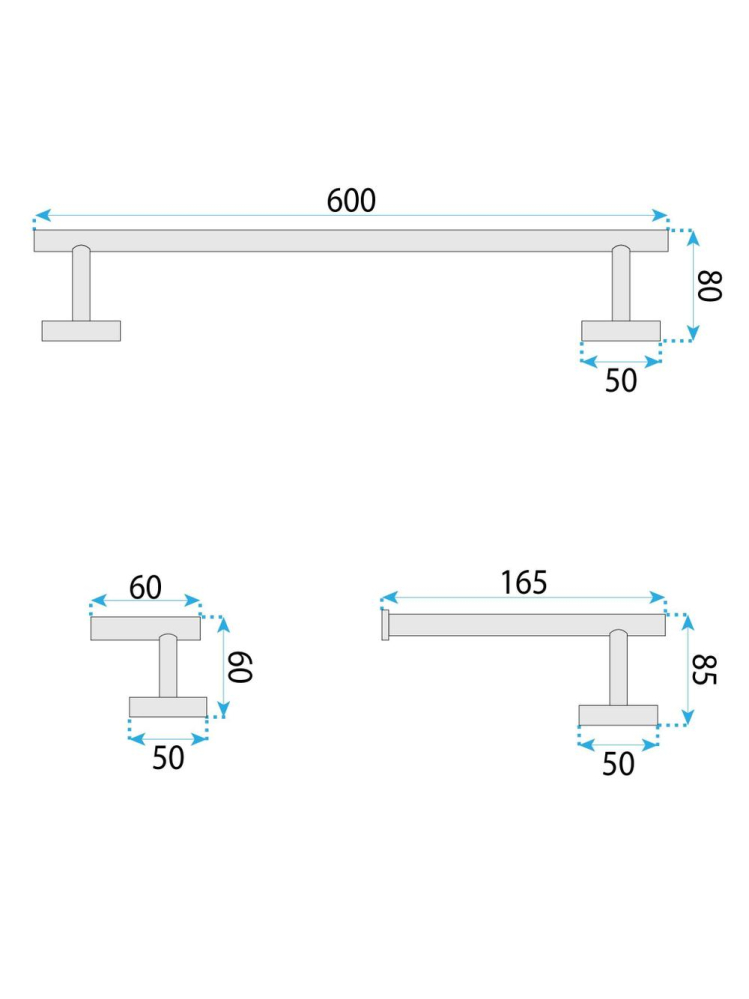 Set accesorii pentru baie  Ari 4 piese titan [10]