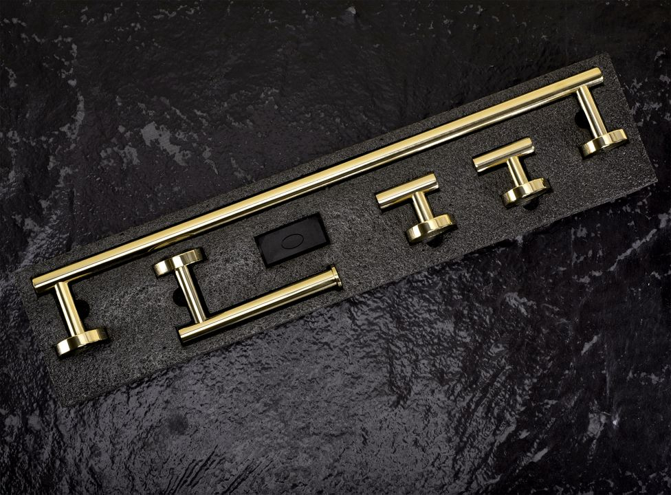 Set accesorii pentru baie Ari auriu 4 piese [7]