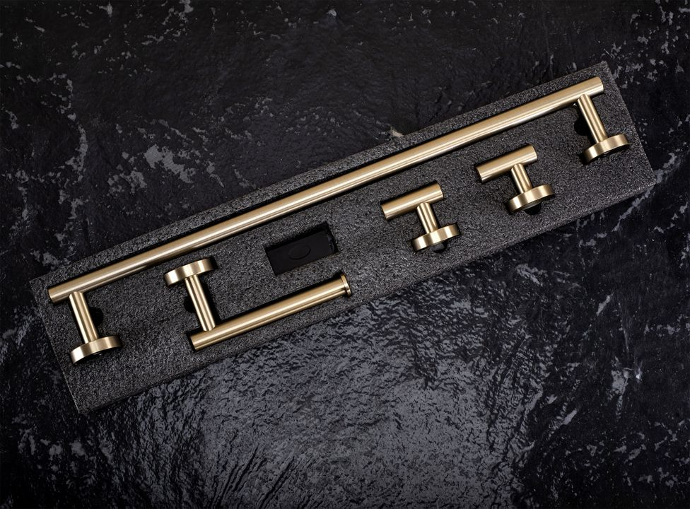 Set accesorii pentru baie  Ari auriu periat 4 piese [8]