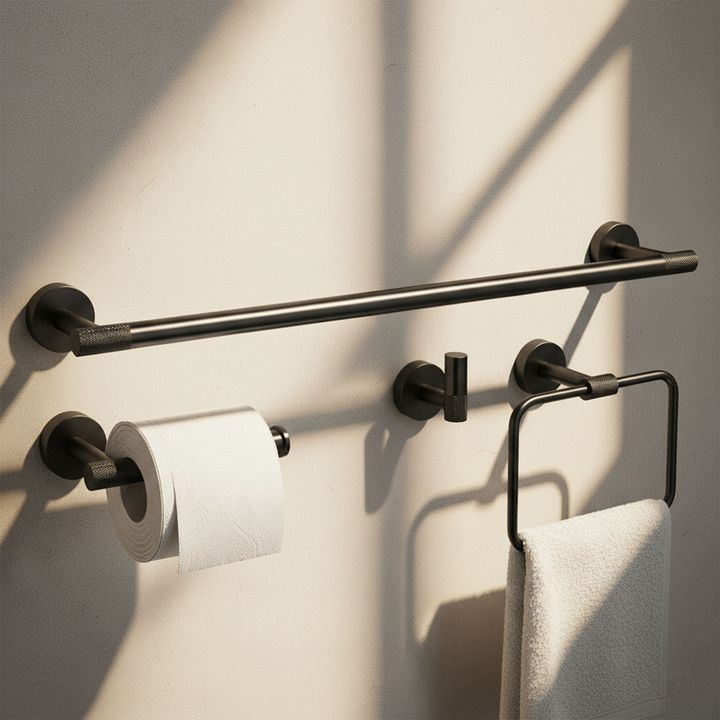 Set accesorii pentru baie GRID 4 piese negru [4]