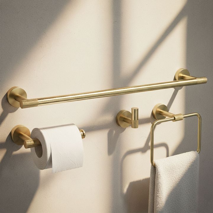 Set accesorii pentru baie GRID auriu periat 4 piese [4]