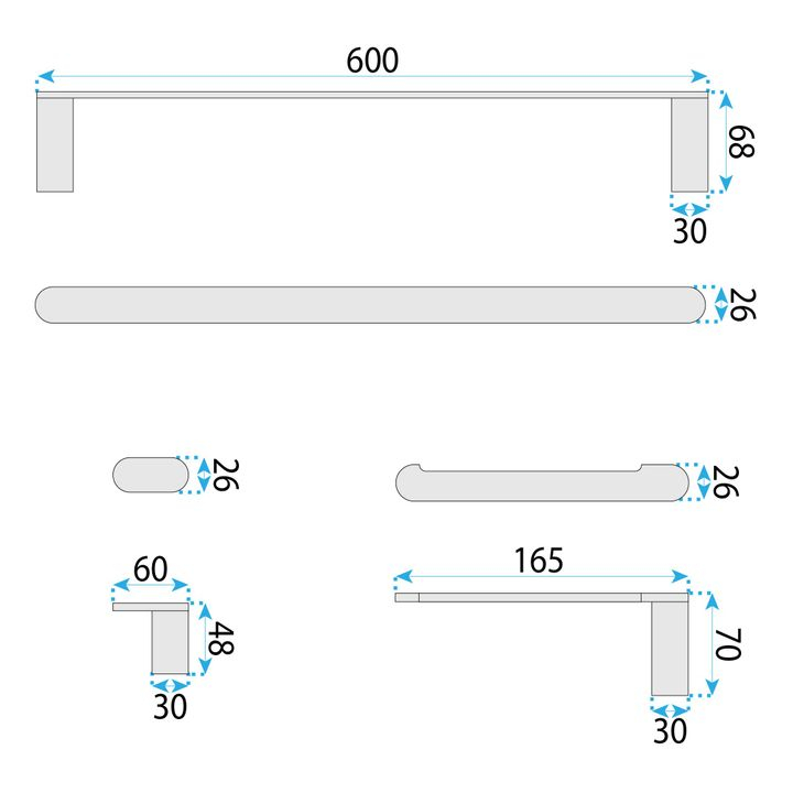 Set accesorii pentru baie Mati 4 piese negru [11]