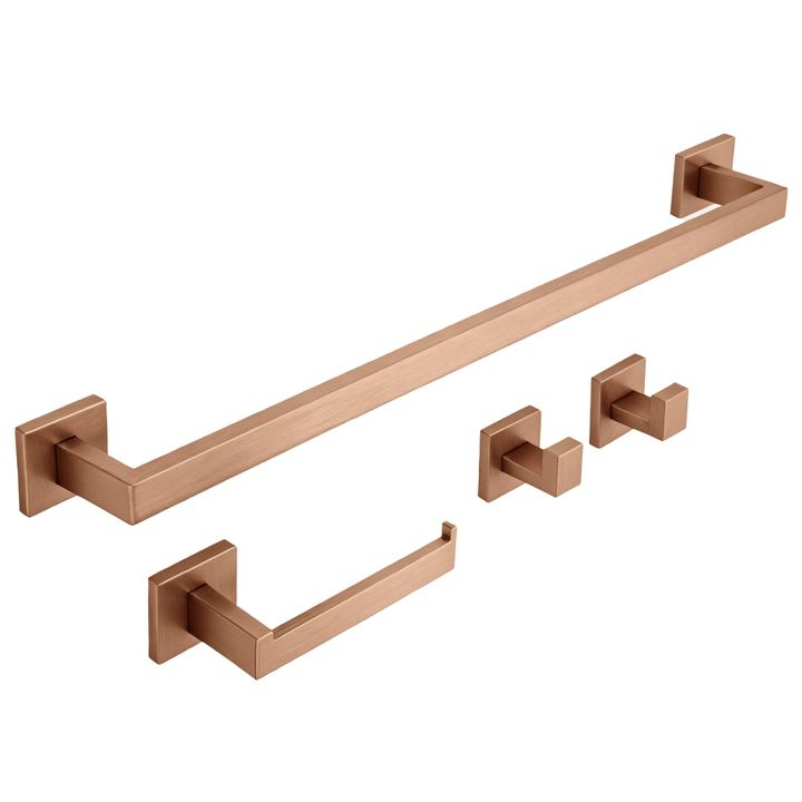 Set accesorii pentru baie Rio 4 piese cupru periat  [6]