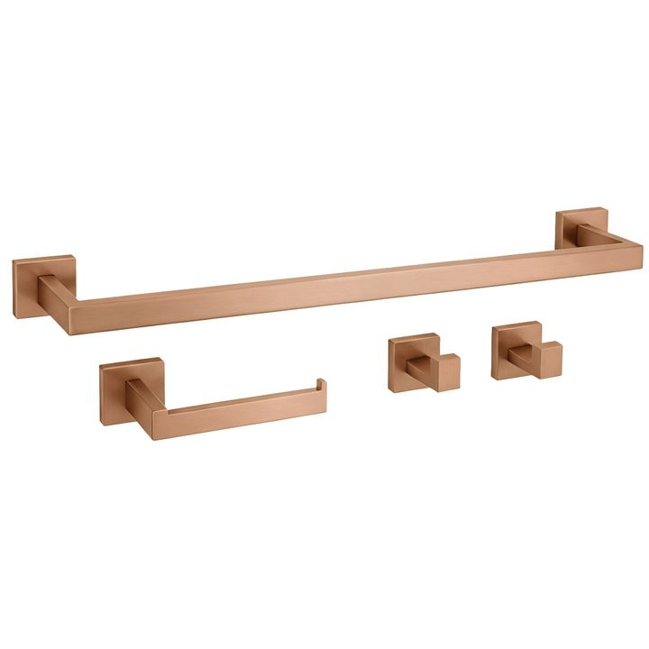 Set accesorii pentru baie Rio 4 piese cupru periat  [2]