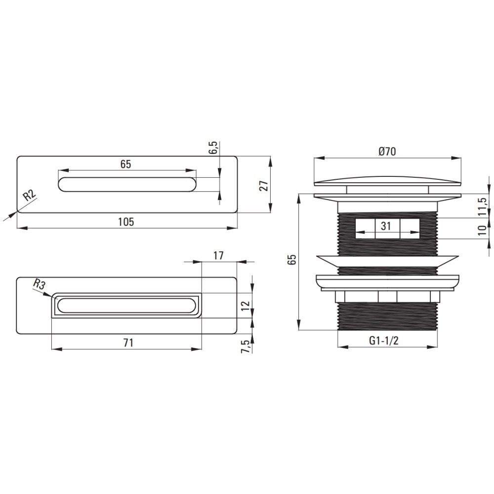 Set accesorii pentru cada Deante alb [2]