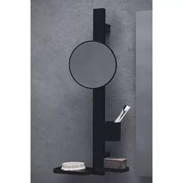 Set accesorii pentru lavoar Ideal Standard Alu+ negru mat din aluminiu 70 cm cu oglinda mobila [5]