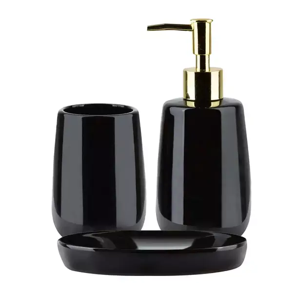 Set accesorii pentru lavoar Rea finisaj negru auriu [2]