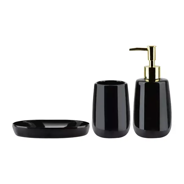 Set accesorii pentru lavoar Rea finisaj negru auriu [5]