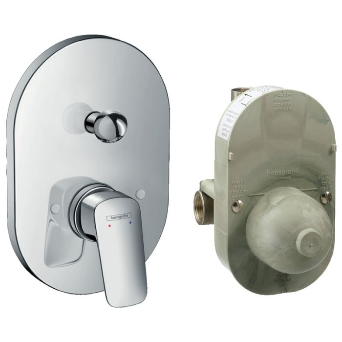 Set baterie cada - dus si corp incastrat, Hansgrohe, Logis, crom [1]