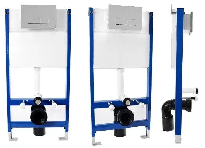 Set Cadru incastrat pentru vas WC cu buton H Negru, Rea [3]