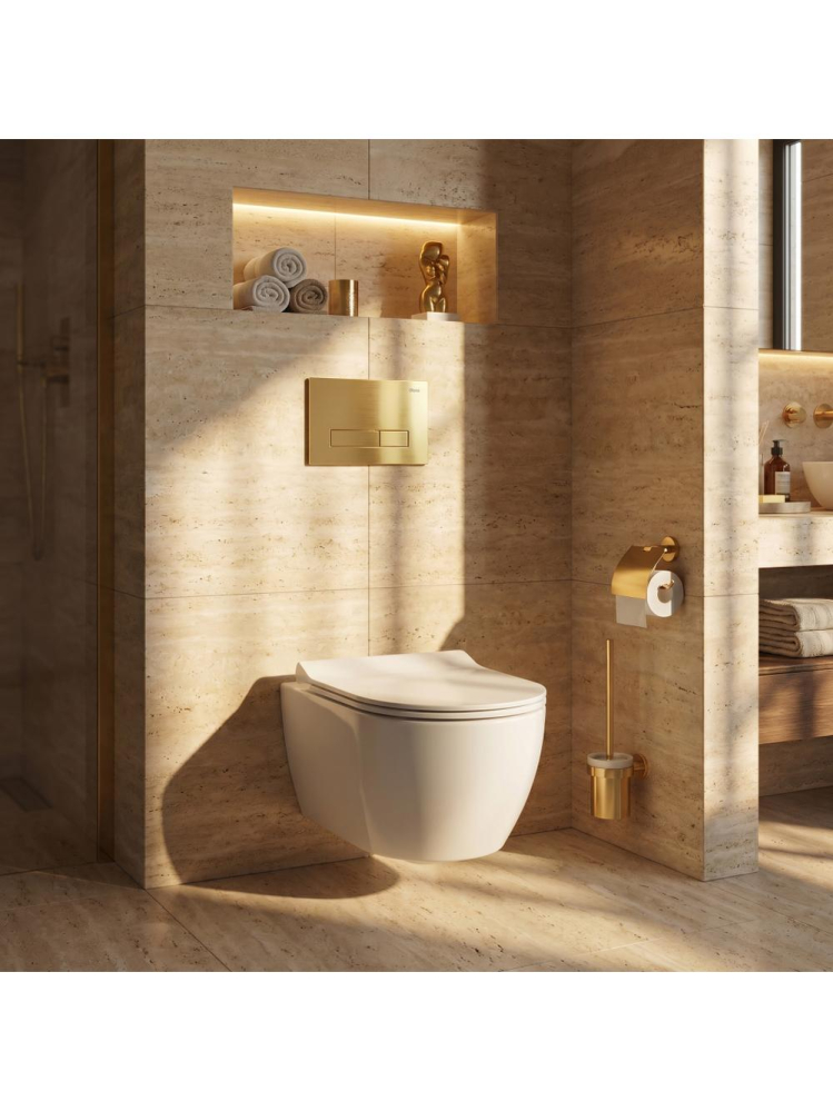 Set Cadru Ingropat Rea Slim 024N pentru WC cu Buton HD Auriu [6]