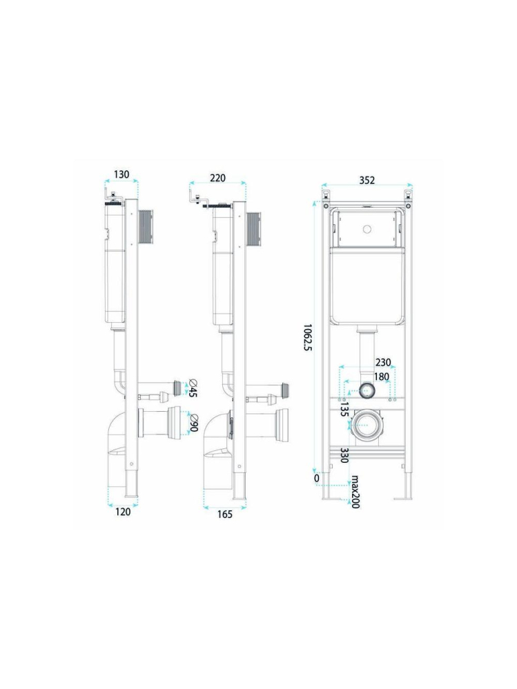 Set Cadru Ingropat Rea Slim 024N WC Buton HD Crom [11]