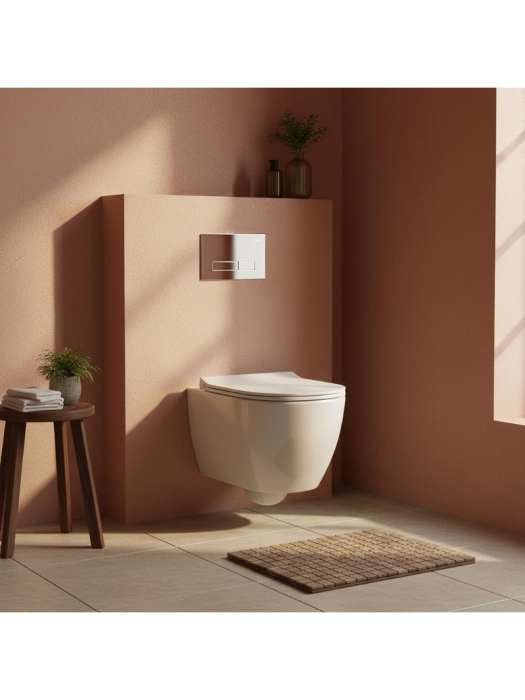 Set Cadru Ingropat Rea Slim 024N WC Buton HD Crom [2]