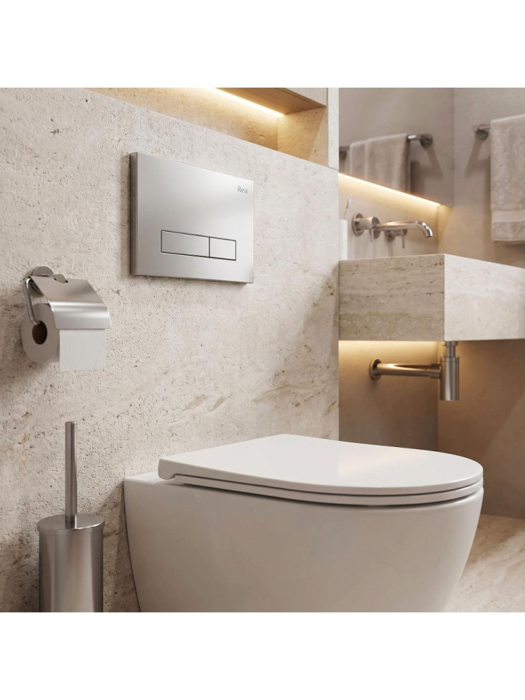 Set Cadru Ingropat Slim Rea 024N pentru WC cu Buton HD Satin [11]